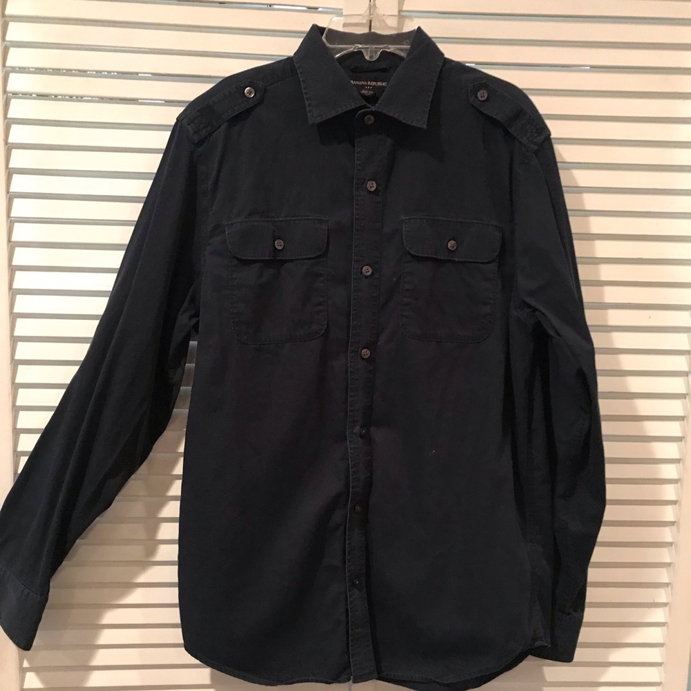 Men’s blue button down polo Banana Republic